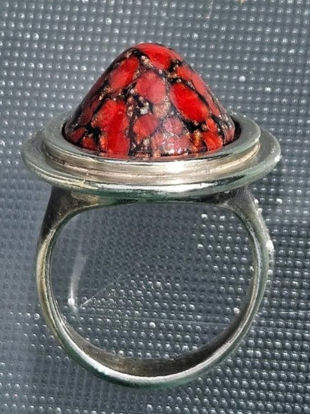 Silver Ring With Red Jasper